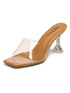 GNIST Beige Transparent Strap Stilettos Heel