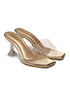 GNIST Gold Transparent Strap Stilettos Heel