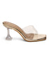 GNIST Gold Transparent Strap Stilettos Heel