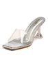 GNIST Silver Transparent Strap Stilettos Clear Heel