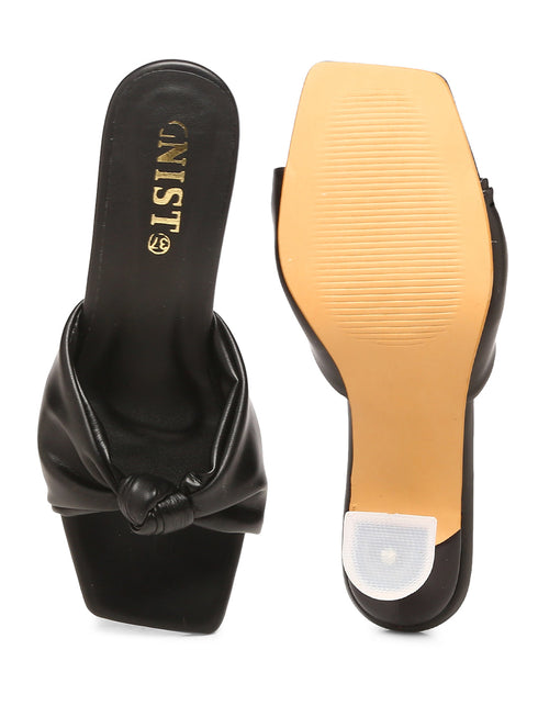 GNIST Black Styliesh Knot Strap Stilettos Heel