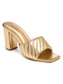 GNIST Gold Quilted Strap Block Heel