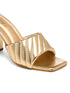 GNIST Gold Quilted Strap Block Heel