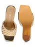 GNIST Gold Quilted Strap Block Heel