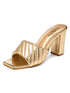 GNIST Gold Quilted Strap Block Heel