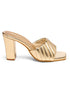 GNIST Gold Quilted Strap Block Heel