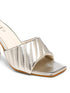GNIST Silver Quilted Strap Block Heel
