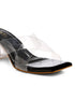 GNIST Black Cross Strap Transparent Clear Block Heels