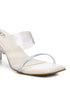 GNIST White Strappy Transparent Clear Block Heels