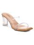 GNIST Beige Twin Transparent Strap Clear Block Heels