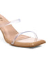 GNIST Beige Twin Transparent Strap Clear Block Heels