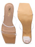 GNIST Beige Twin Transparent Strap Clear Block Heels