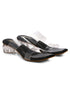 GNIST Black Twin Strap Transparent Clear Block Heels