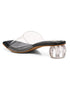 GNIST Black Toe Strap Transparent Clear Block Heels