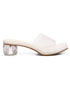 GNIST White Twin Strap Transparent Clear Block Heels