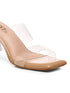GNIST Beige Twin Strap Clear Block Heels