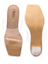 GNIST Beige Twin Strap Clear Block Heels