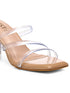 GNIST Beige Multi Strap Clear Block Heels