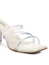 GNIST White Multi Strap Clear Block Heels