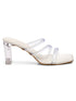 GNIST White Multi Strap Clear Block Heels