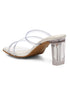 GNIST White Multi Strap Clear Block Heels