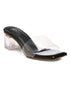 GNIST Black Transparent Clear Block Heels
