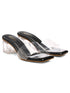 GNIST Black Transparent Clear Block Heels