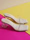 GNIST White Transparent Clear Block Heels