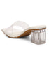 GNIST White Transparent Clear Block Heels