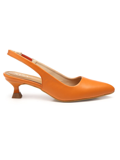 GNIST Sling back Pumps Orange Kitten Heels