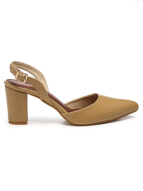 GNIST Classic Pumps Beige Block Heels