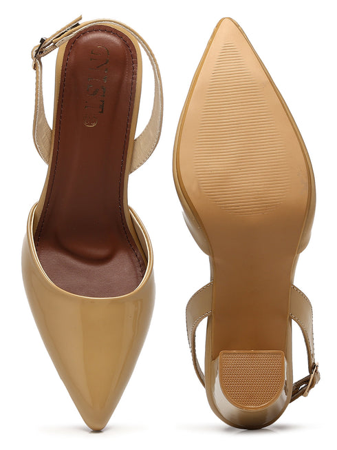 GNIST Classic Pumps Beige Block Heels