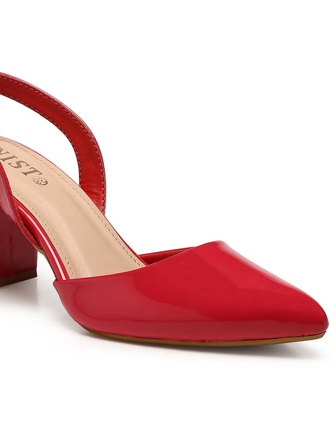GNIST Classic Pumps Red Block Heels