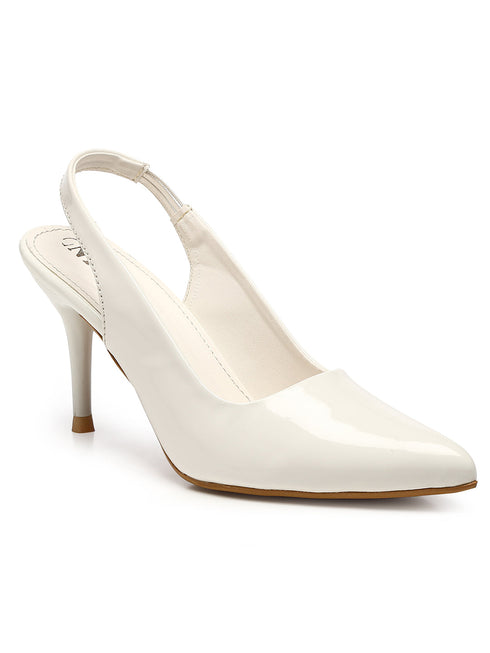 GNIST Pointed Pumps White Stiletto Heels
