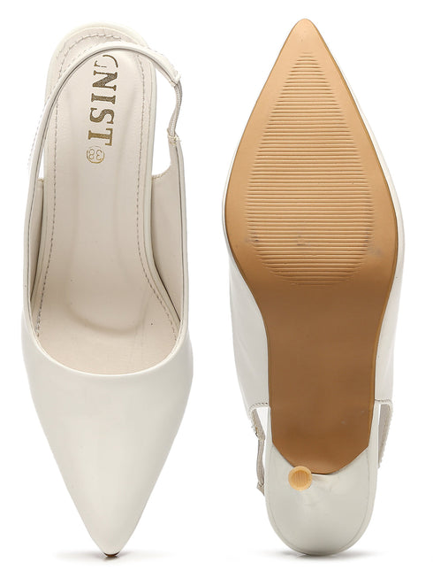 GNIST Pointed Pumps White Stiletto Heels