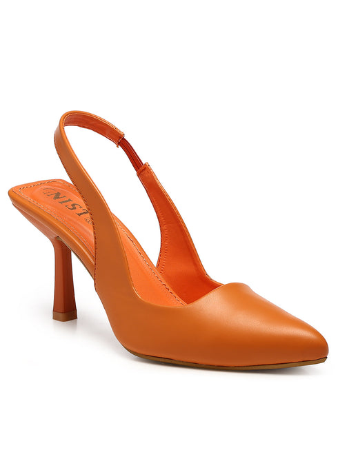 GNIST Pointed Pumps Orange Stiletto Heels