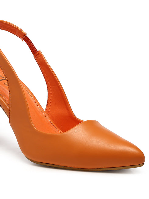GNIST Pointed Pumps Orange Stiletto Heels