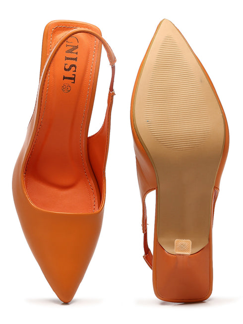 GNIST Pointed Pumps Orange Stiletto Heels