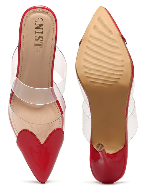 GNIST Love heart Transparent Red Heels