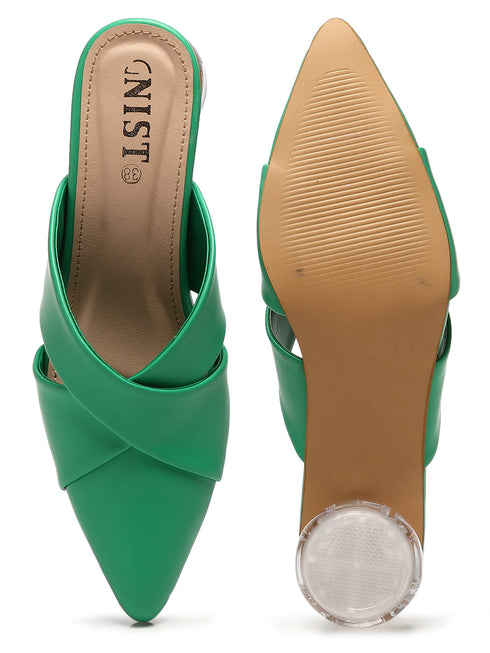 GNIST Comfort Mule Green Round Heels