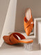 GNIST Comfort Mule Orange Round Heels