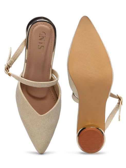 GNIST Party Mule Nude Round Heels