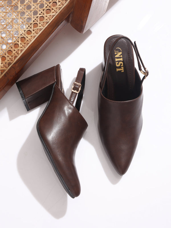 GNIST Regular Brown Block Heel Boots
