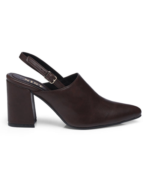 GNIST Regular Brown Block Heel Boots