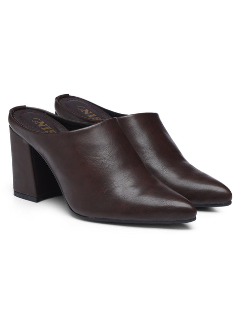GNIST Regular Brown Block Heel Boots