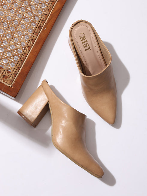 GNIST Regular Nude Block Heel Boots