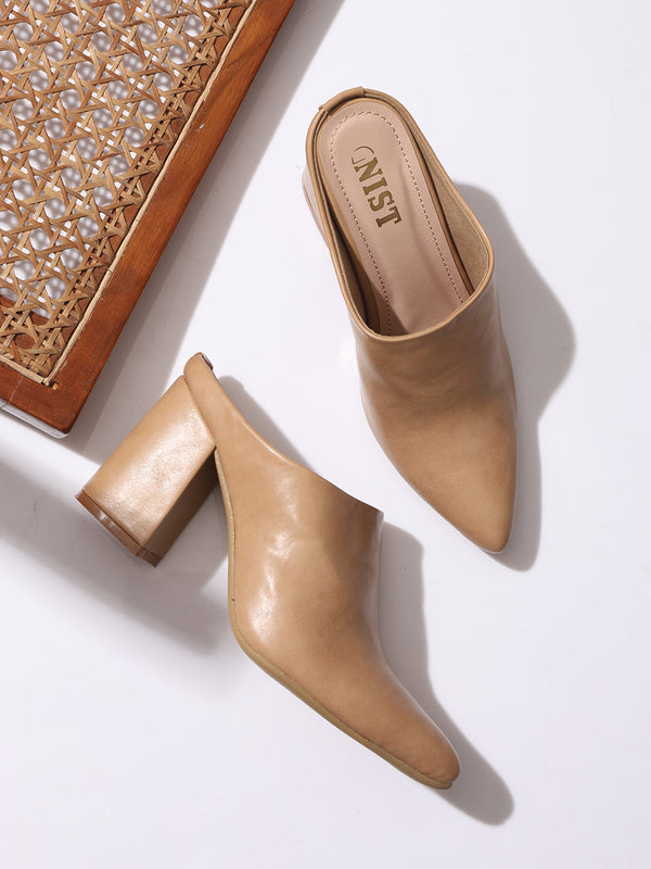 GNIST Regular Nude Block Heel Boots