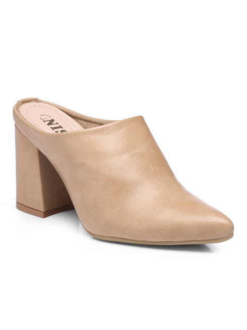 GNIST Regular Nude Block Heel Boots