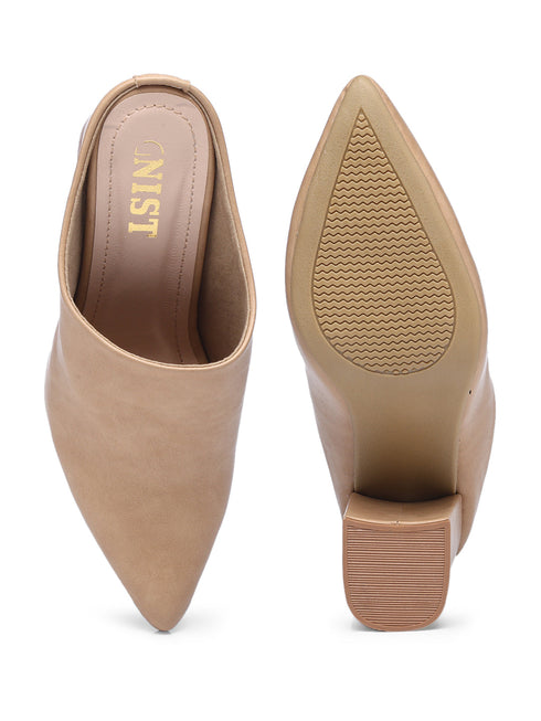 GNIST Regular Nude Block Heel Boots