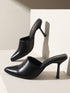 GNIST Pointed Mule Black Stiletto Heel